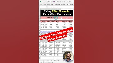 Extract Data Month wise Using Filter Formula | Extract Data Month wise | Filter Formula in Excel