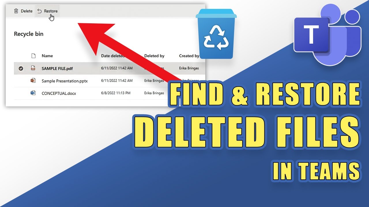 Ms Teams How To Find And Restore Deleted Files From The Recycle Bin