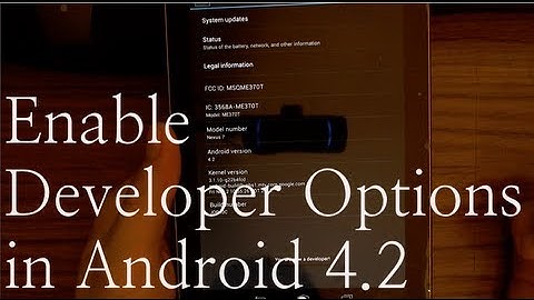 Enable Developer Options on Android 4.2