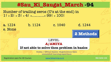 Trailing Zeros Product Form : Best Conceptual :  2 Methods