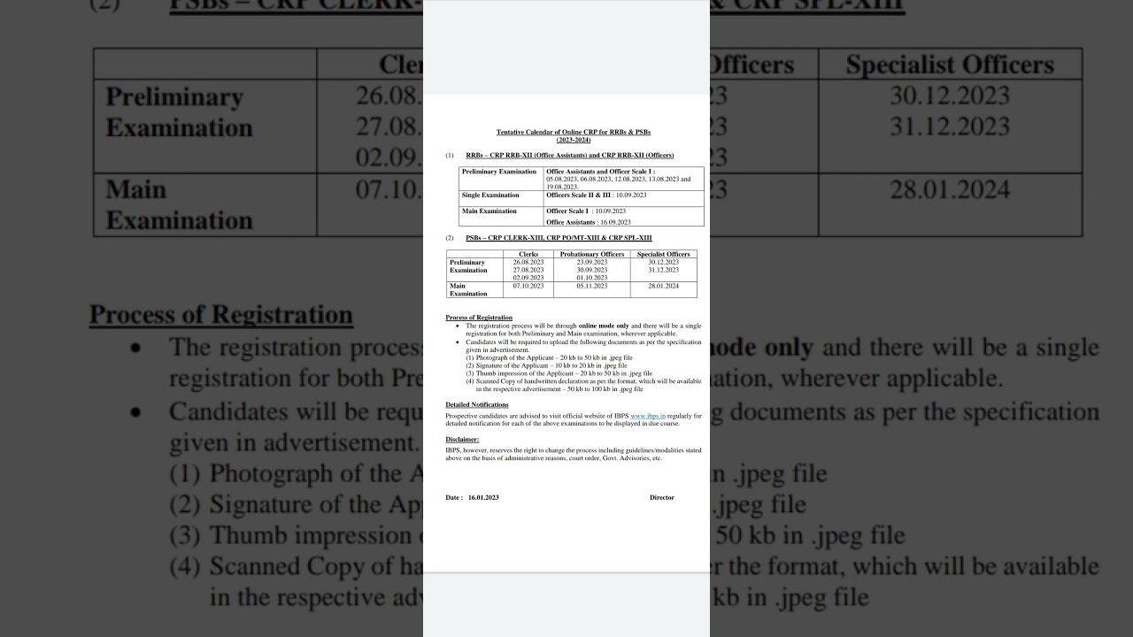 ibps 2023 calender release 