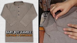 Baby Boy Kameez (Kurta) Cutting And Stitching || Ban Wala Kurta