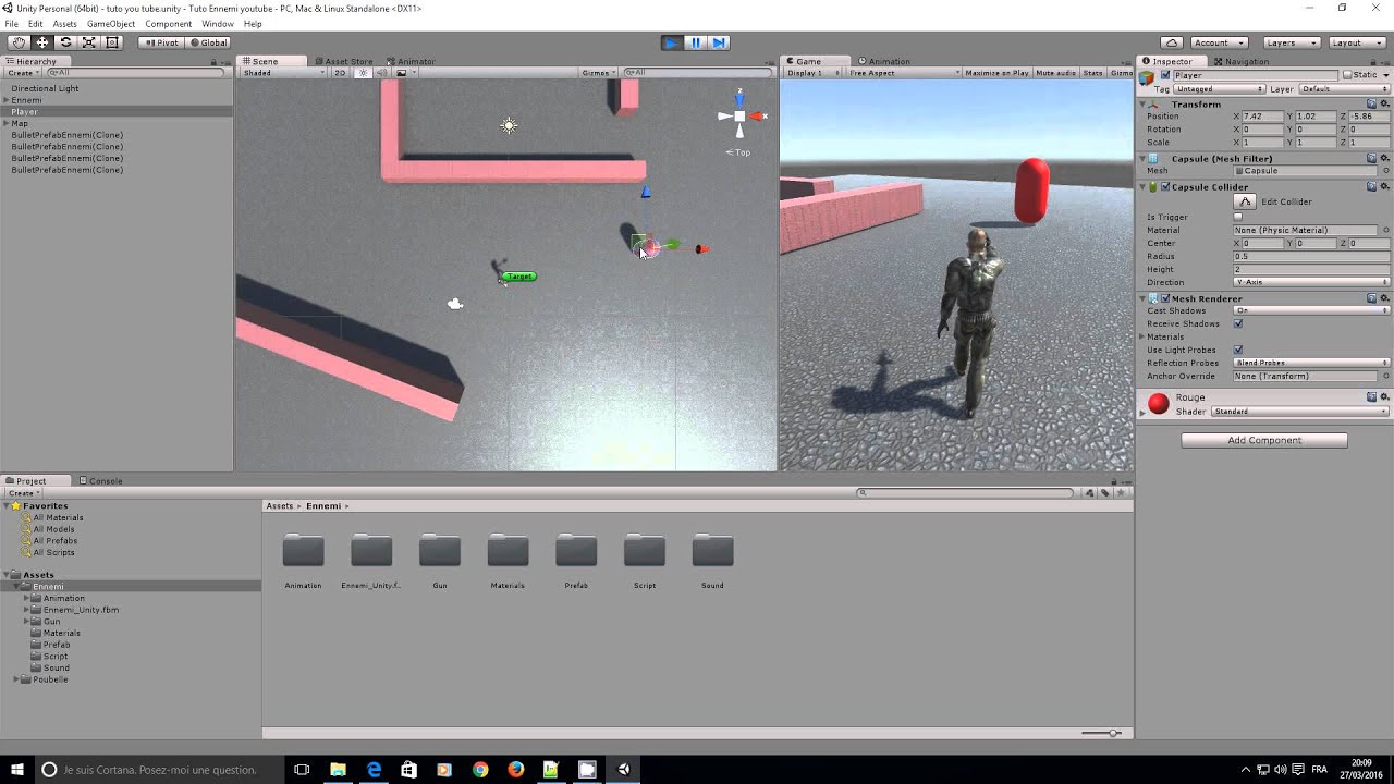 #4 Ennemie AI et gestion du tir - YouTube