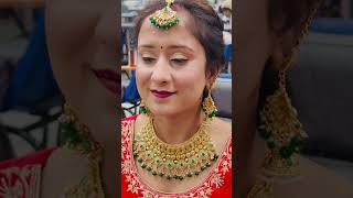 Morning bridal makeup look🥰Red suit look🥰| acne prone skin| HD makeup bridal #youtubeshort