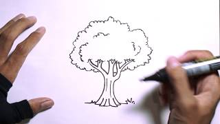 Cara Menggambar Pohon |  How to draw a tree