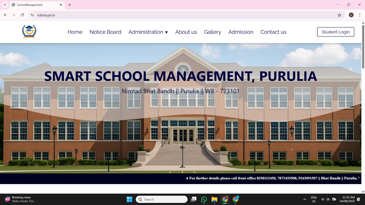 School Management Website - YouTube