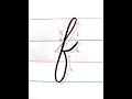 Learn how to write alphabet cursive small f for kids