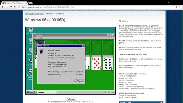 Windows 95 (4.00.950) Windows 95 running in web browser