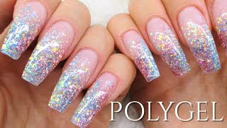 ♡ How to: Polygelnails with Glittertips
