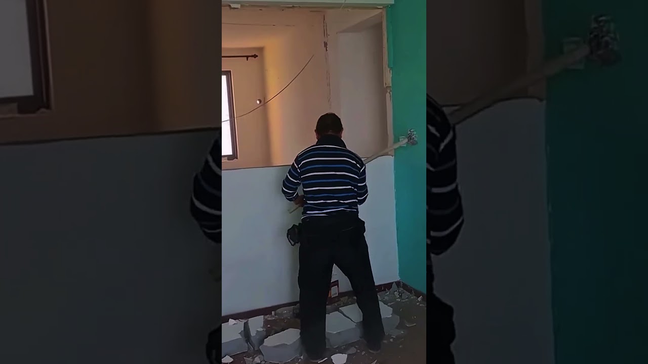 Amazing process of destroying concrete walls using simple tools 