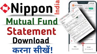 how to download mutual fund statement in nippon india mutual fund app | Process 2024 | #nipponapp screenshot 5