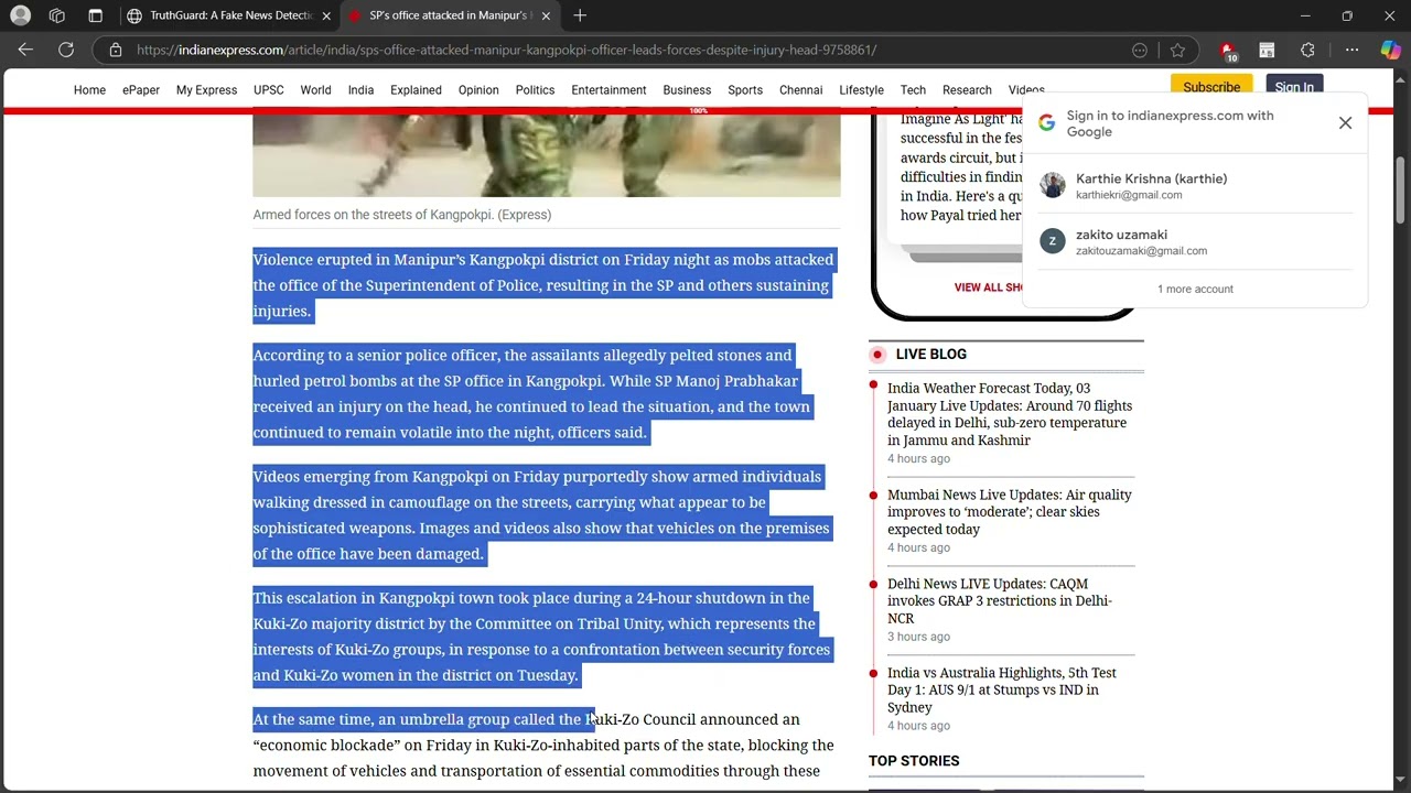 TruthGuard  A Fake News Detection System and 1 more page   Profile 1   Microsoft​ Edge 2025 01 03 23