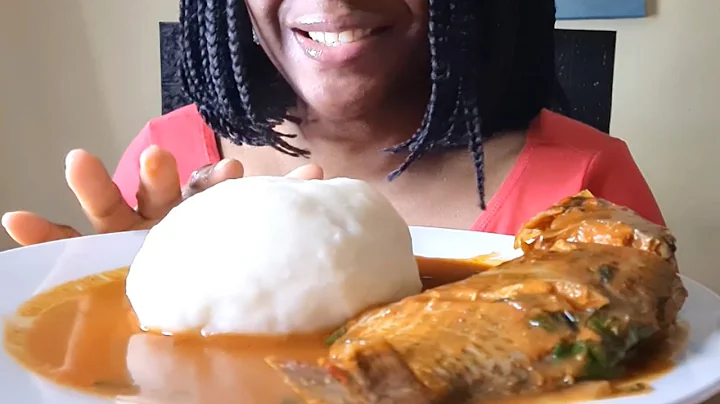 ASMR  GIANT TILAPIA FISH PEPPER SOUP WITH FUFU AFRICAN FOOD MUKBANK | HOW TO