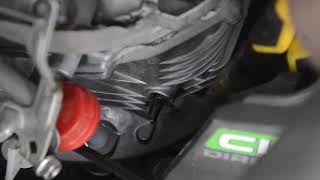 Installing an oil seal for the governor shaft on a Honda GCV190 on a Honda HRX217K2HXA