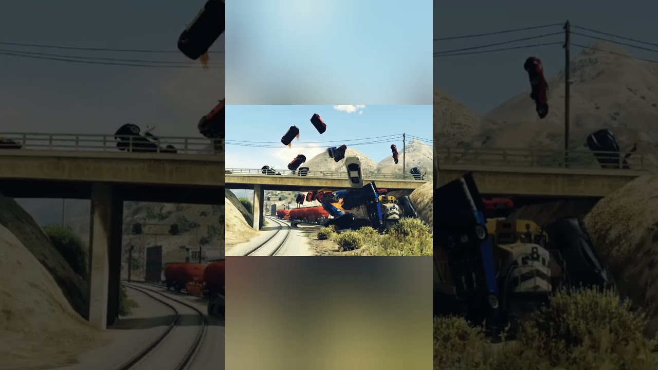 GTA 5 Rocket Train vs Super Cars