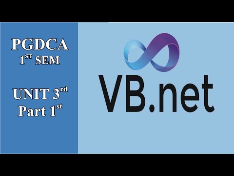 #5 PGDCA  1st sem VB NET unit 3 part 1