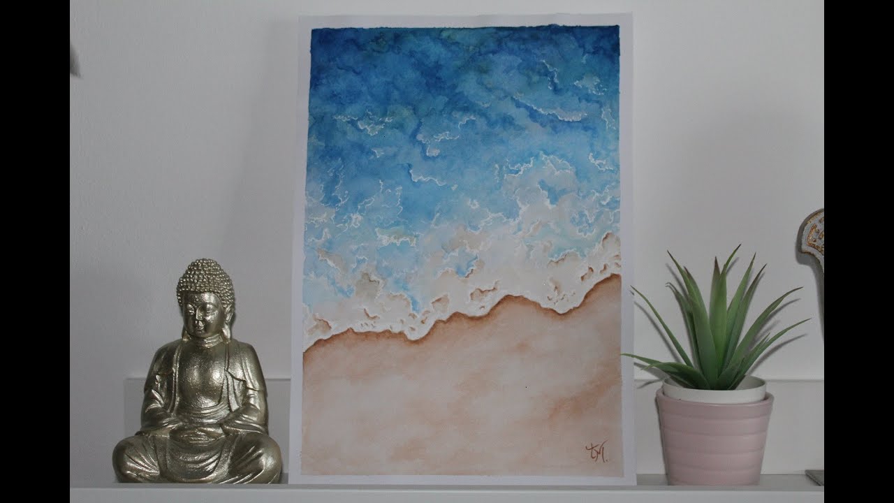 Tutorial mar, onda em aquarela