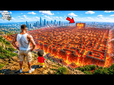 GTA 5 : Franklin & Shinchan Escape The Biggest Maze!😱 | GTA 5 Bangla Gameplay