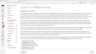 Lesson 12 Advising Content Page