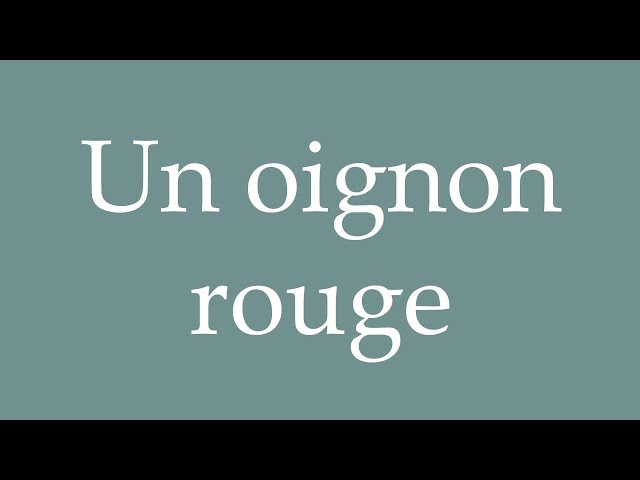 How to Pronounce ''Un oignon rouge'' (A red onion) Correctly in