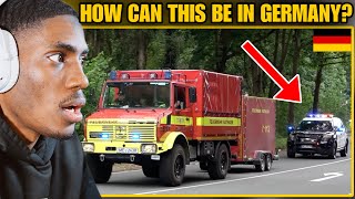 American Reacts to German Emergency Vehicle Display BLAULICHTMEILE