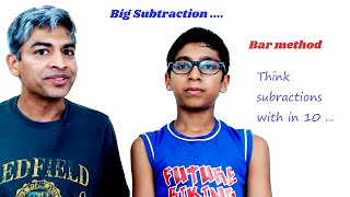 Bar (negative) subtraction method. Subtract with in 10.