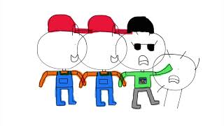 Junior punches Riddler Goon and Factory Worker