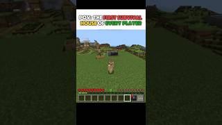 First Survival House Of Every Minecraft Player 📈 #shorts #funny #minecraft