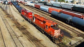 Large Multimark SD40-2 Leading Freight Through the CP Winnipeg Yard (09/01/2014)