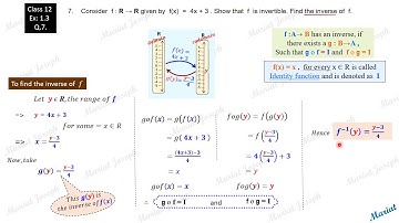 1. Inverse, fog, gof.(Class 12 Relations and Functions, NCERT Exercise 1.3  Qst 7)