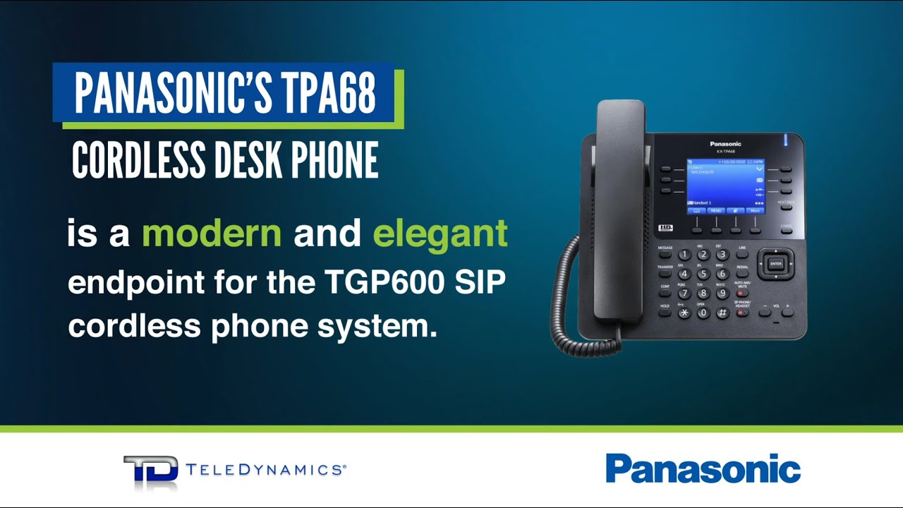 Panasonic Kx Tpa68 Sip Dect Cordless Desk Phone Youtube