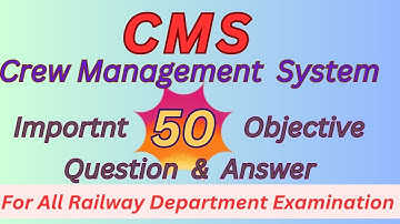 Imp. Objective Ques Ans of Crew Management System #locomotive #railway