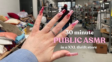 Public ASMR Tapping & Scratching in a XXL Thrift Store for 30 minutes