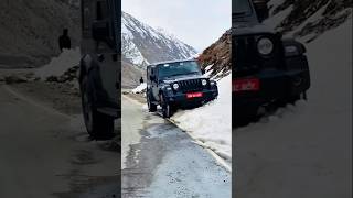 Thar vs Lamborghini snow driving 🔥😈😎 #thar #shorts #lamborghinni #viralshorts