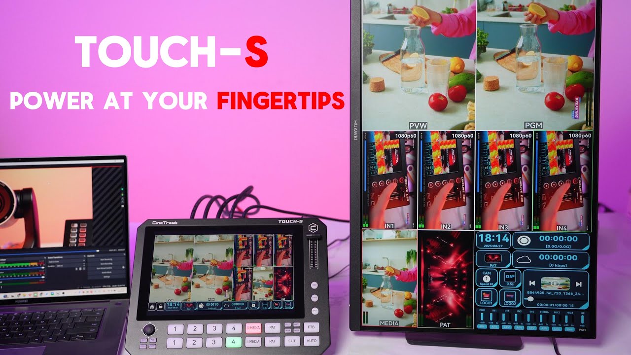 Touch-S is a professional all-in-one touchscreen video switcher