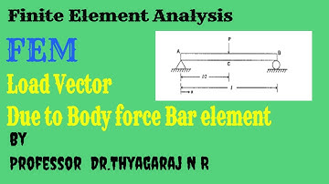 FEM : Load vector due to Body force Bar element and Problem Analysis