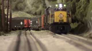 Erie Lackawanna O Scale Hi-Rail Layout -EL C-425 Leads the Freight Train Upgrade