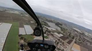 Helicopter Training #8: Approaches, hover work, & first auto-rotation in R44! (cockpit view)