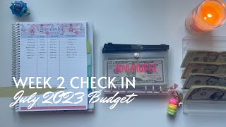 Week 2 Check In | July 2023 Budget | Inconsistent Income | College Student | 23 Year Old