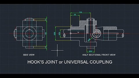 Universal Coupling (Hook’s Joint) 2D Assembly Drawing in AutoCAD | Complete Tutorial in Hindi