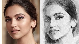 simple drawing Deepika padukone step by step - Bollywood Actress Drawing #draw #art #deepikapadukone