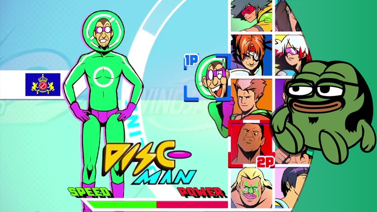 super secret character DISC-MAN found in Windjammers 2 thanks to chat