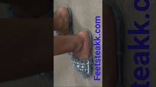 Thick Ebony Soles In Fluffy Slippers #feet #candid #ebonyfeet #ebonyshoeplay #ebonysoles