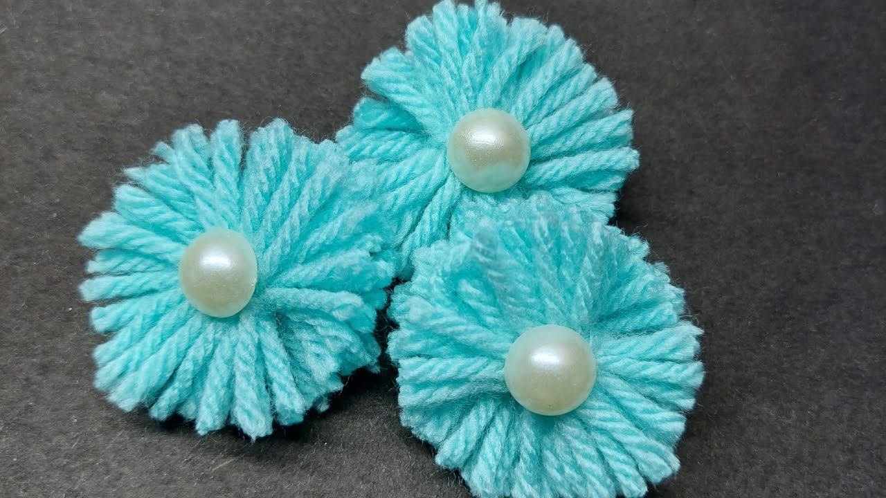 How to make woolen flowers? DIY woolen flower making idea at home