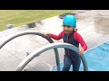 Baby learning in Swimming pool in mysore farm stay ..