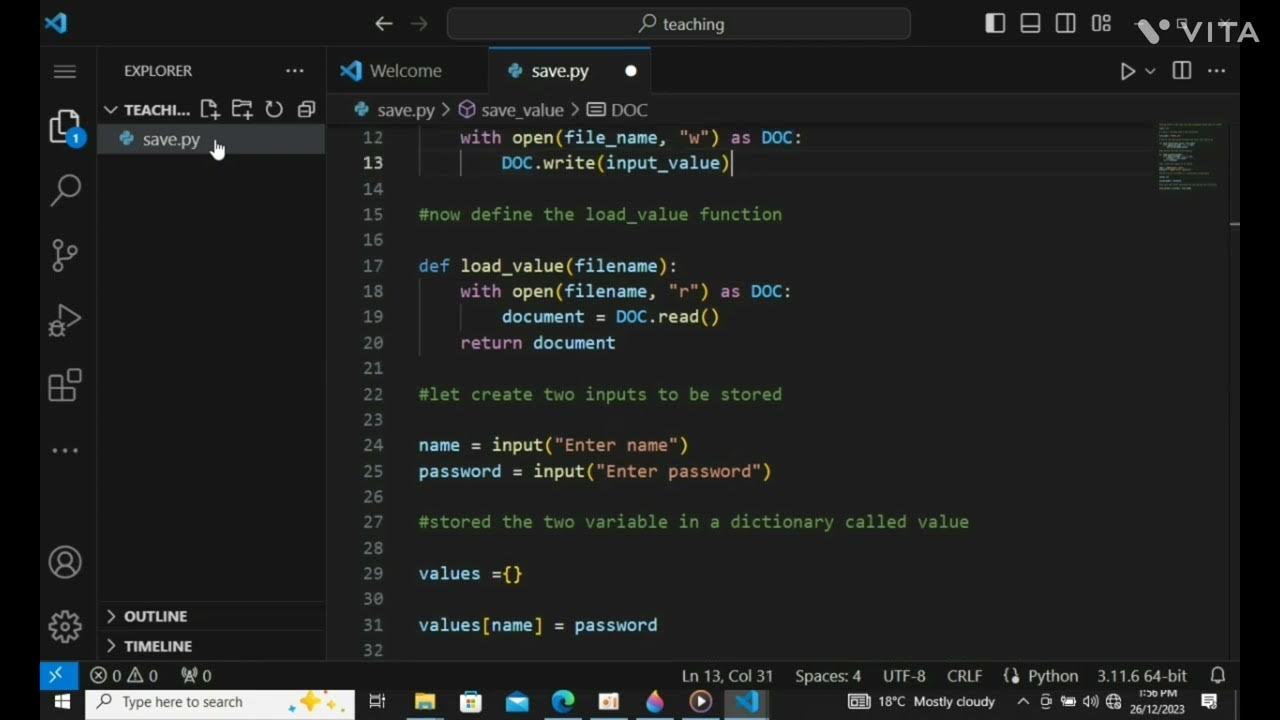 Python: Saving and loading content in a textfile - YouTube