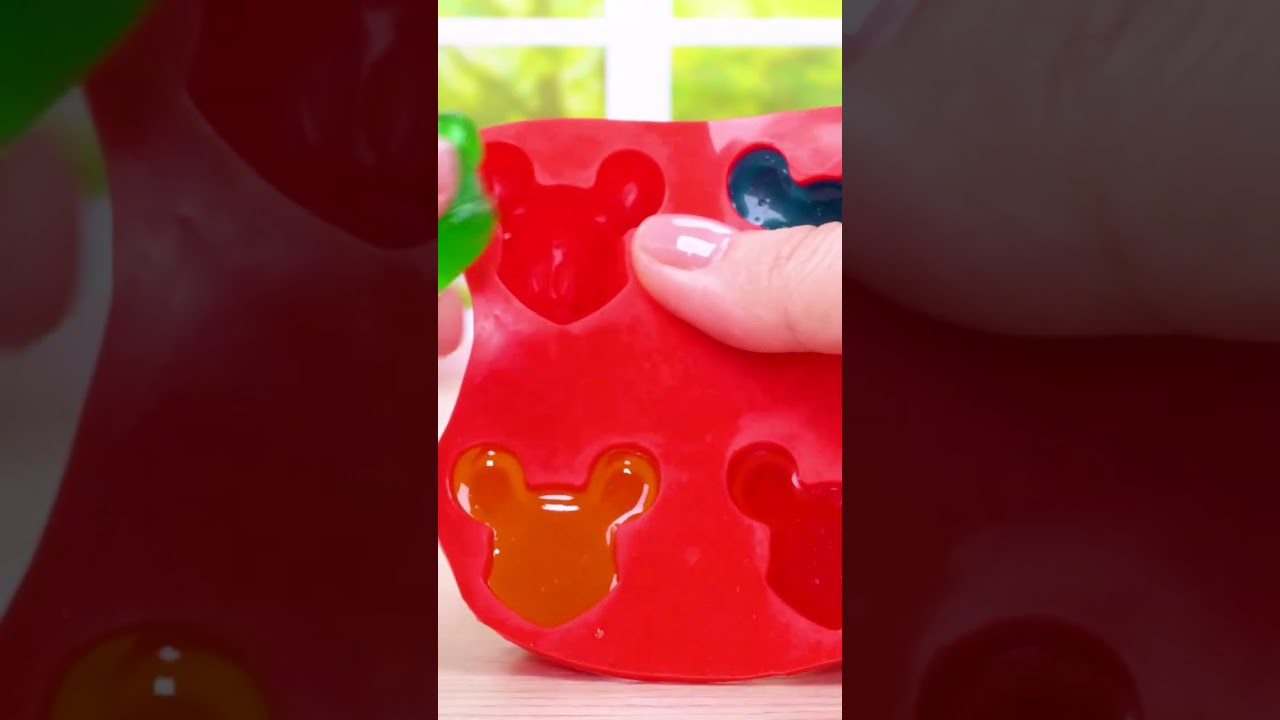 Mickey Mouse Rainbow Jelly🌈  Satisfying ASMR | Mini Food #shorts #asmr #miniature #minifood