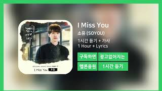 [한시간듣기] I Miss You  - 소유 (SOYOU) | 1시간 연속 듣기