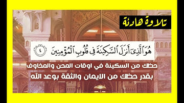 هو الذي أنزل السكينة في قلوب المؤمنين - تلاوة هادئة - براء حمزة