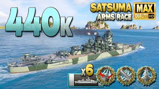 Battleship Satsuma: Huge 440k on map Mountain Range - World of Warships